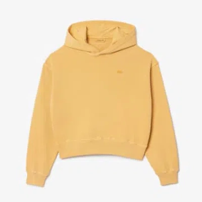 Lacoste Yellow Ivx Naturally Dyed Oversize Fleece Sweatshirt With Hood