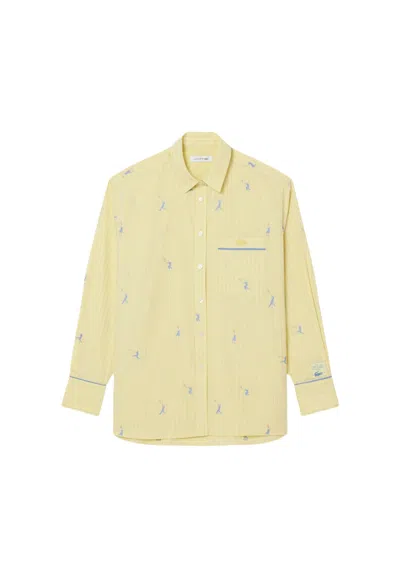 Lacoste Yellow Monogram Jacquard Oversized Shirt
