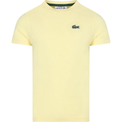 Lacoste Kids' Yellow T-shirt For Boy With Crocodile