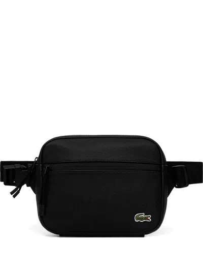 Lacoste Zip Crocodile Belt Bag In Black