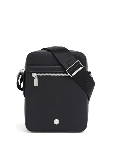 Lacoste Zip Detail Messenger Bag In Black