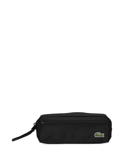 Lacoste Zip-fastening Pencil Case (21.5cm X 8.5cm) In Black