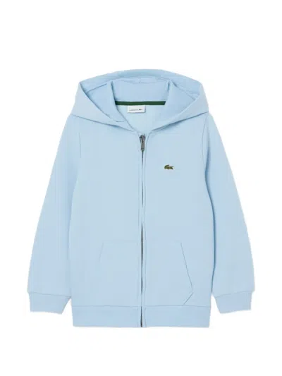 Lacoste Kids' Zip Hooded Sweatshirt In Blue