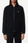 Lacoste Cotton Jogger Sweatshirt With Pouch Pocket In Noir