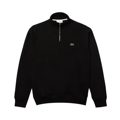 Pre-owned Lacoste Zip-up High Neck Interlock Sweatshirt 'black' | Men's Size 5
