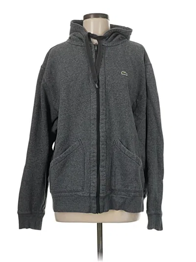 Pre-owned Lacoste Zip Up Hoodie In Gray