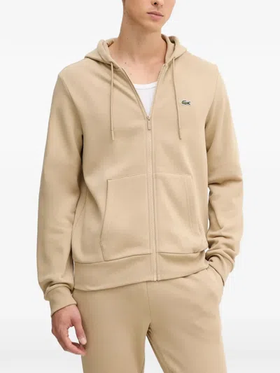 Lacoste Zip-up Hoodie In Brown