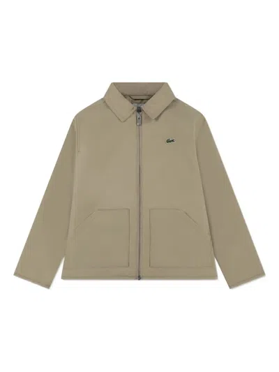 Lacoste Kids' Zip-up Patch-pocket Jacket In Neutral