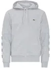 Lacoste Fleece Hoodie With Drawstring And Pocket In Grey