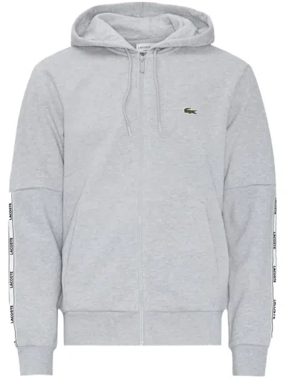 LACOSTE ZIPPED FLEECE "SILVER" HOODIE