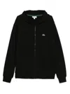 Lacoste Cotton Jogger Sweatshirt With Pouch Pocket In Black