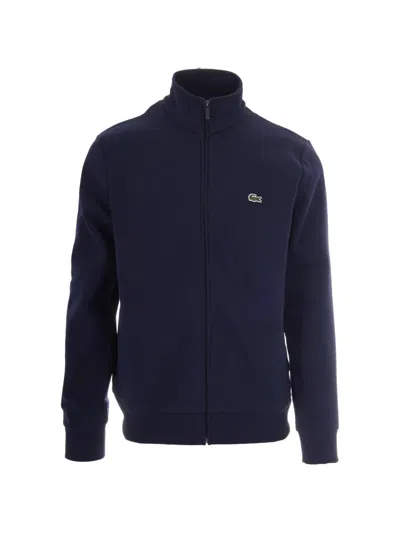 Lacoste Zipped Fleece Sweatshirt In Blau