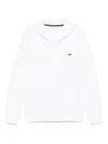 Lacoste Logo-patch Zipped Sweatshirt In White