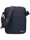 Lacoste Zipped Medium Shoulder Bag In Blue