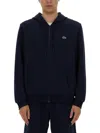 Lacoste Zipper Hoodie In Blue