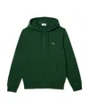 Lacoste Cotton Blend Fleece Pullover Hoodie In Green