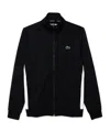 Lacoste Zippered Anti-tear Tennis Jersey In Black