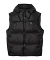 Lacoste Zippered Down Vest In Black