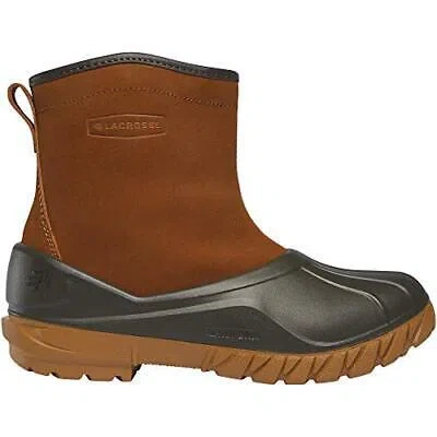 Pre-owned Lacrosse Men's Aero Timber Top Zip 8" Waterproof Shearling Outdoor Boot, Rustic In Rustic Brown Shearling