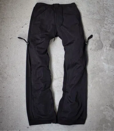Pre-owned Lad Musician Aw02 Bondage Flames Embroidered Pants In Black