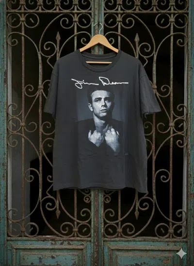 Pre-owned Lad Musician Vintage James Dean 1931-1955 Memorial Portrait T-shirt In Black