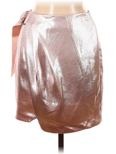 Pre-owned Ladaire Faux Leather Skirt In Silver