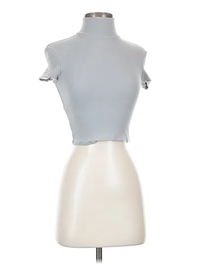 Pre-owned Ladaire Short Sleeve Top Silver High Neck Tops