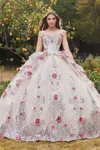Ladivine 15703 Long Ball Gown Floral Sweet 16 Quinceanera Dress In Multi