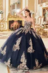 Ladivine 15715 Long Ball Gown Lace Applique Quinceanera Dress In Multi