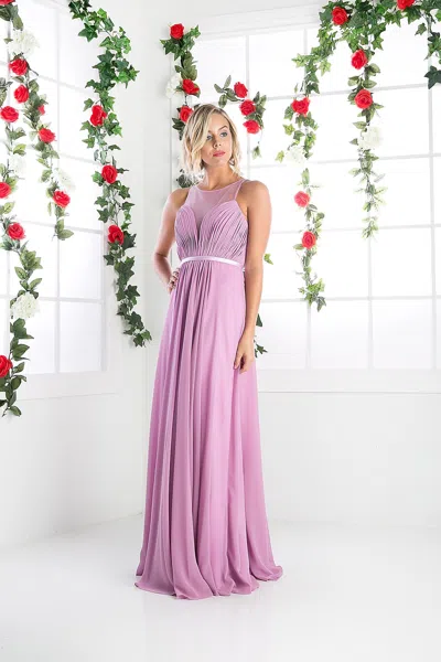 Ladivine 7458 A Line Corset Evening Long Formal Dress In Purple