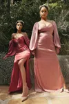 Ladivine 7482c Long Off Shoulder Plus Size Prom Dress In Gold