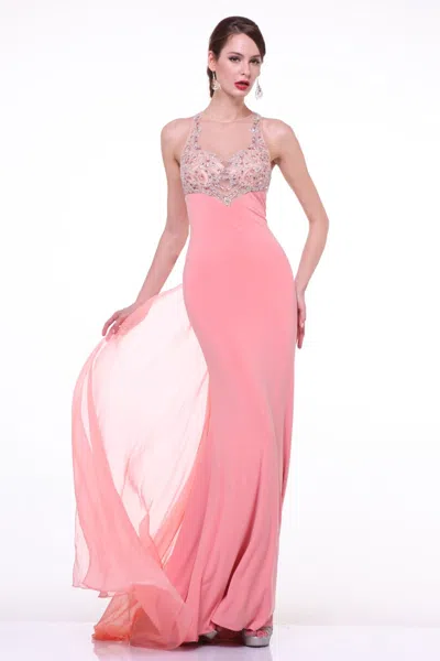 Ladivine 8744 Fitted Beaded Formal Long Evening Dress In Multi