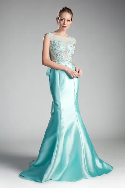 Ladivine 8984a Mermaid Fitted Beaded Formal Long Prom Dress In Blue