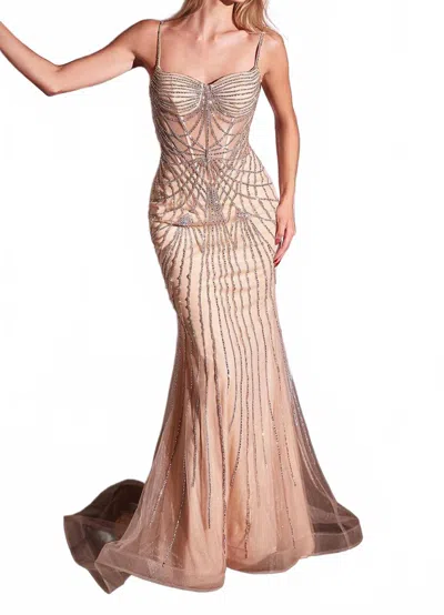 Ladivine Beguile V-neck Maxi Dress In Silver Nude In Multi