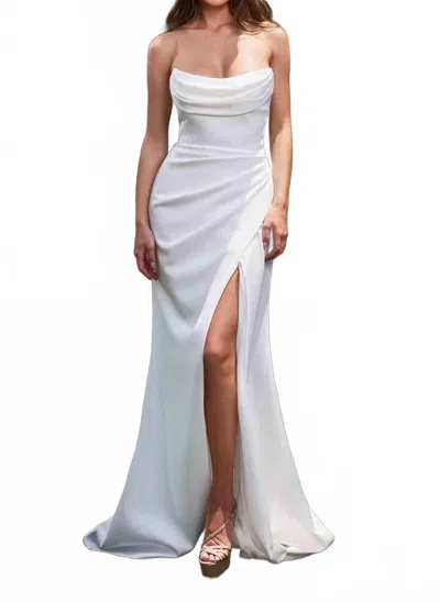 Ladivine Bonny Strapless Neckline Maxi Dress In Off White