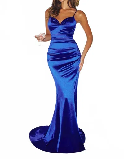 Ladivine Bow Style Bust Dress In Royal In Blue