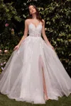 Ladivine C148w A Line Long Lace Wedding Dress In White