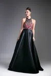 Ladivine C80325 Long Formal Beaded Prom Evening Dress In Black