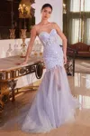 Ladivine Cb148 Long Formal Sequin Mermaid Prom Dress In Blue