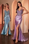 Ladivine Cc0238 Long Fitted Formal Glitter Prom Dress In Multi