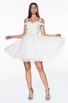 Ladivine Cd0132 Short Prom Formal Homecoming Dress In White