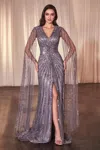 Ladivine Cd0239 Long Formal Beaded Sequin Mother Of The Bride Dress