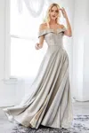 Ladivine Cd162 Long Formal A Line Prom Evening Dress In Multi