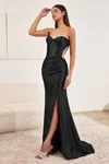 Ladivine Cd273 Sexy Fitted Long Prom Dress In Black