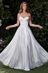 Ladivine Cd337w Long Simple A Line Corset Wedding Dress In White