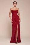 Ladivine Cd355 Prom Formal Long Fitted Dress In Red