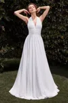 Ladivine Cd372w Long Bridal Gown A Line Wedding Dress In White