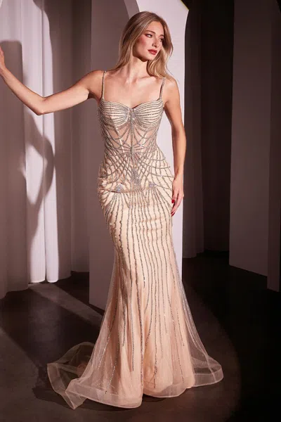 Ladivine Cd766 Beaded Long Formal Prom Dress