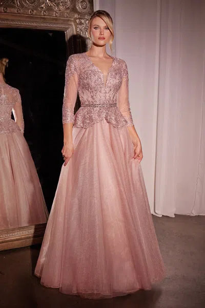 Ladivine Cd789 Long Mother Of The Bride Peplum Formal Dress