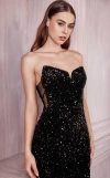 Ladivine Ch151 Mermaid Long Sequins Prom Dress In Black